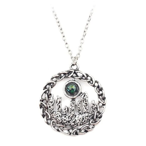 Stones Circle Henge Outlander Amulet Stonehenge Opal Gemstone Pendant Necklace - Picture 2 of 6